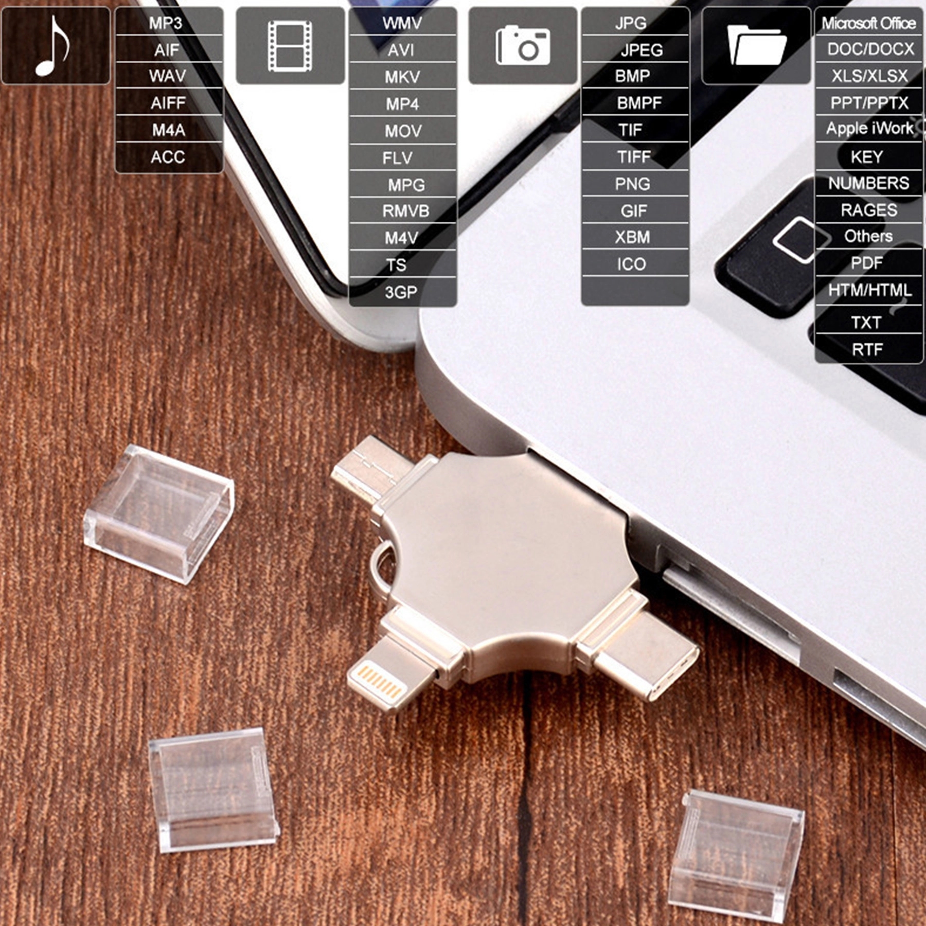 4 in 1 USB Flash Drive 8GB 2