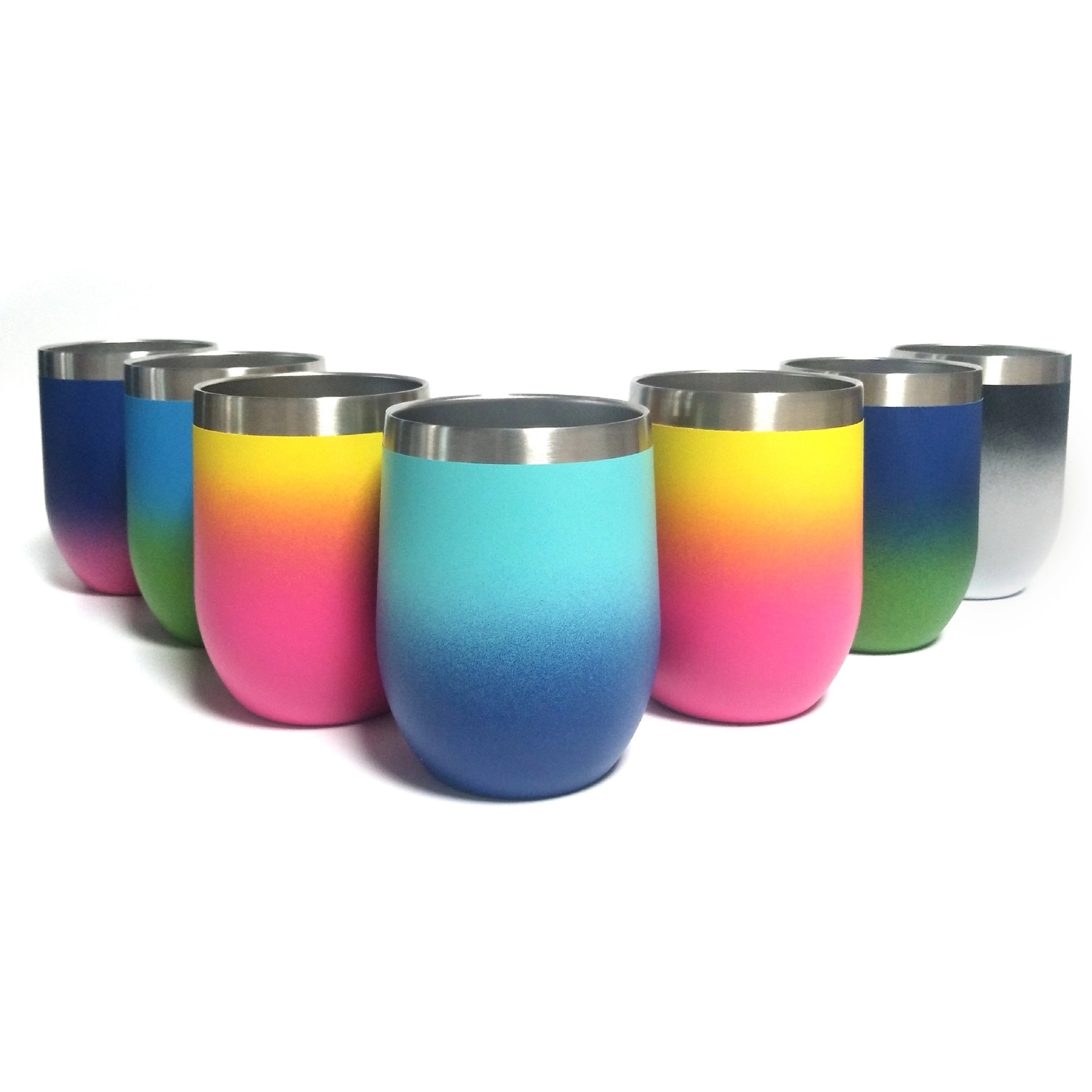 12oz Gradient Color Wine Tumbler with Lid 11