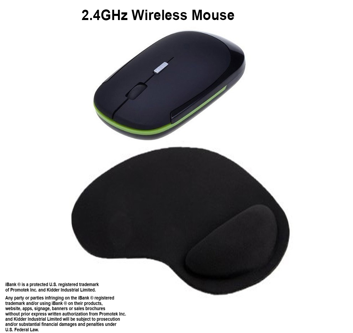 iBank ® 2.4GHz Wireless Mouse + Wrist Rest Mouse Pad 1