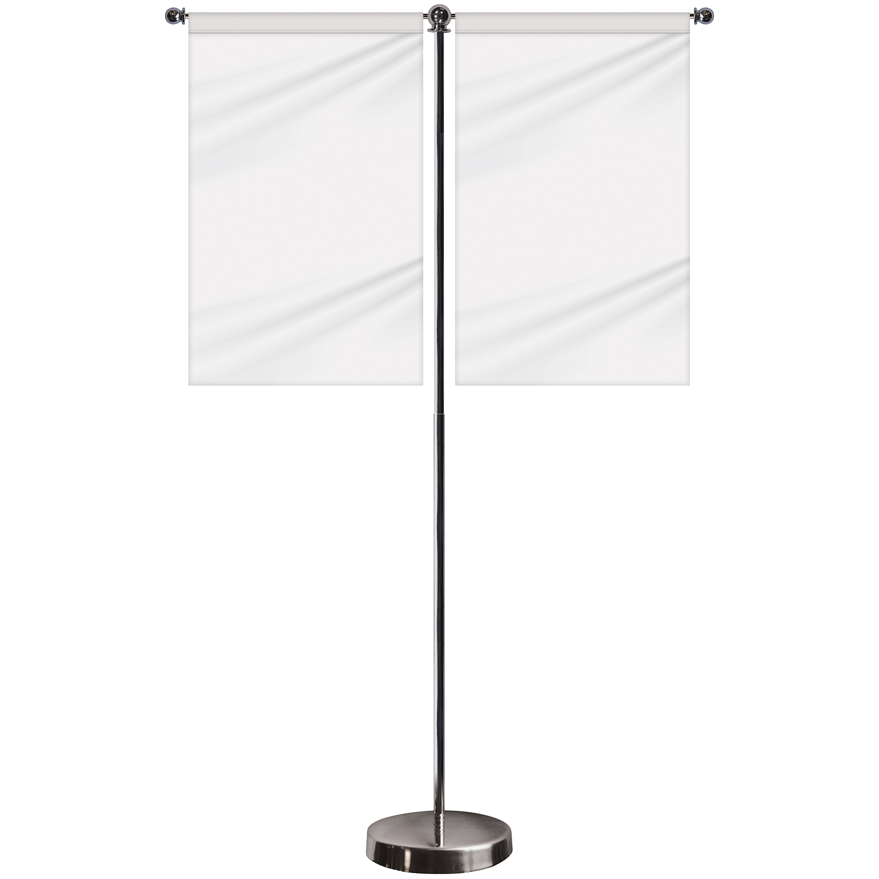 11-19.7" T Style Metal Telescopic Flagpole with Two Double Sided Banners 1