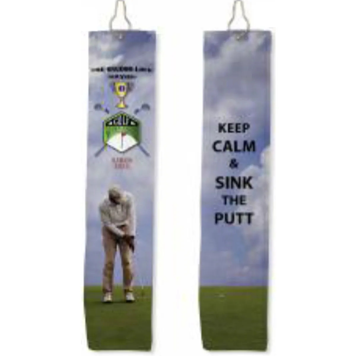 Sublimated Tri-fold Velour Golf Towel with Hook and Grommet 1