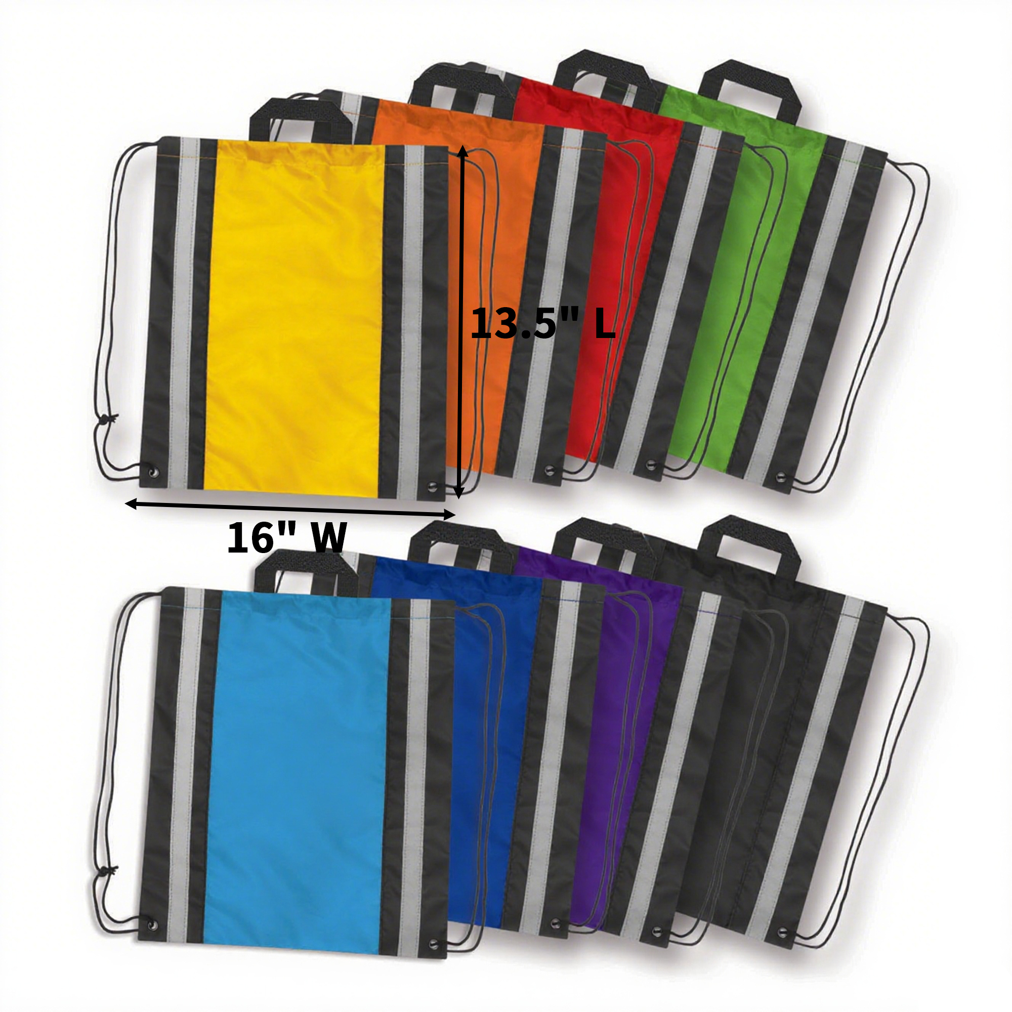 Reflective Drawstring Sports Backpack With Top Handle 3