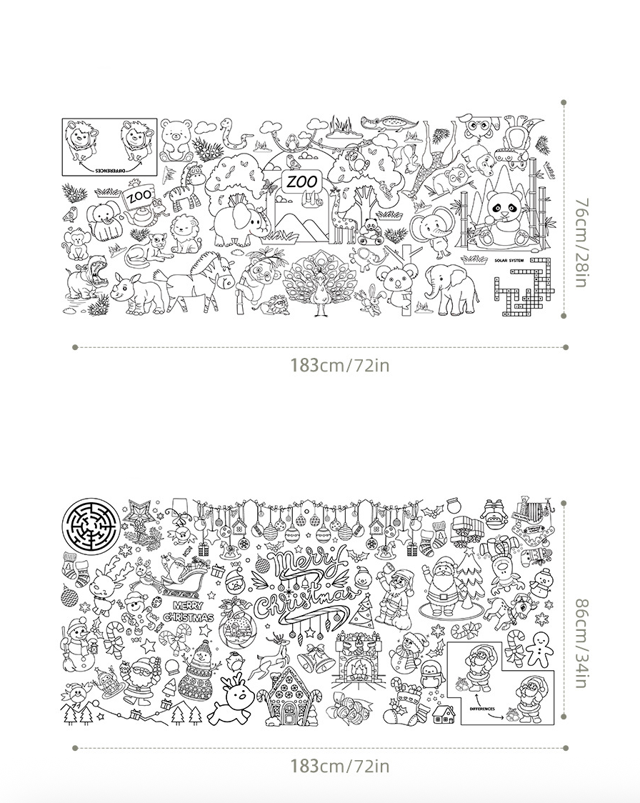 Custom Coloring Poster/Tablecloth-Christmas Crafts for Kids 8