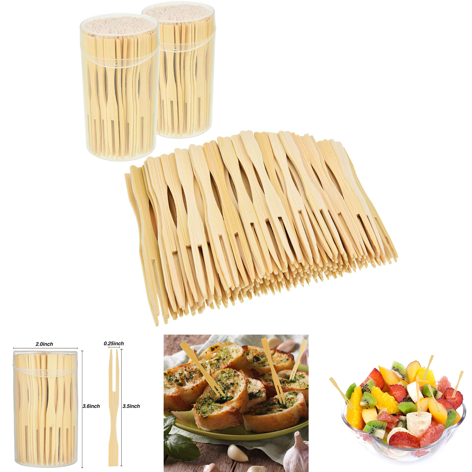 Disposable Double Prong Cocktail Forks 2