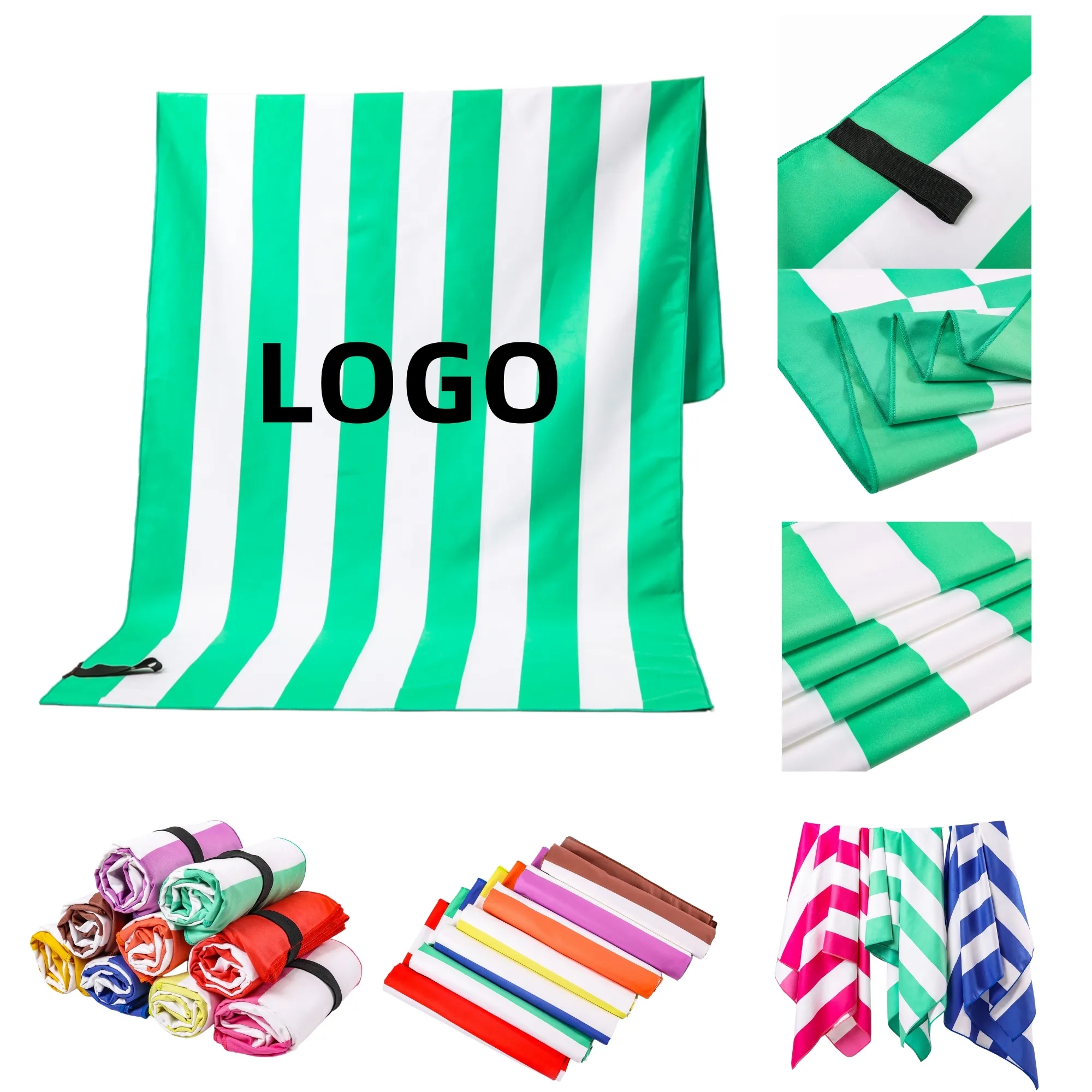 Striped Quick-Drying Absorbent Shawl Beach Towel 6