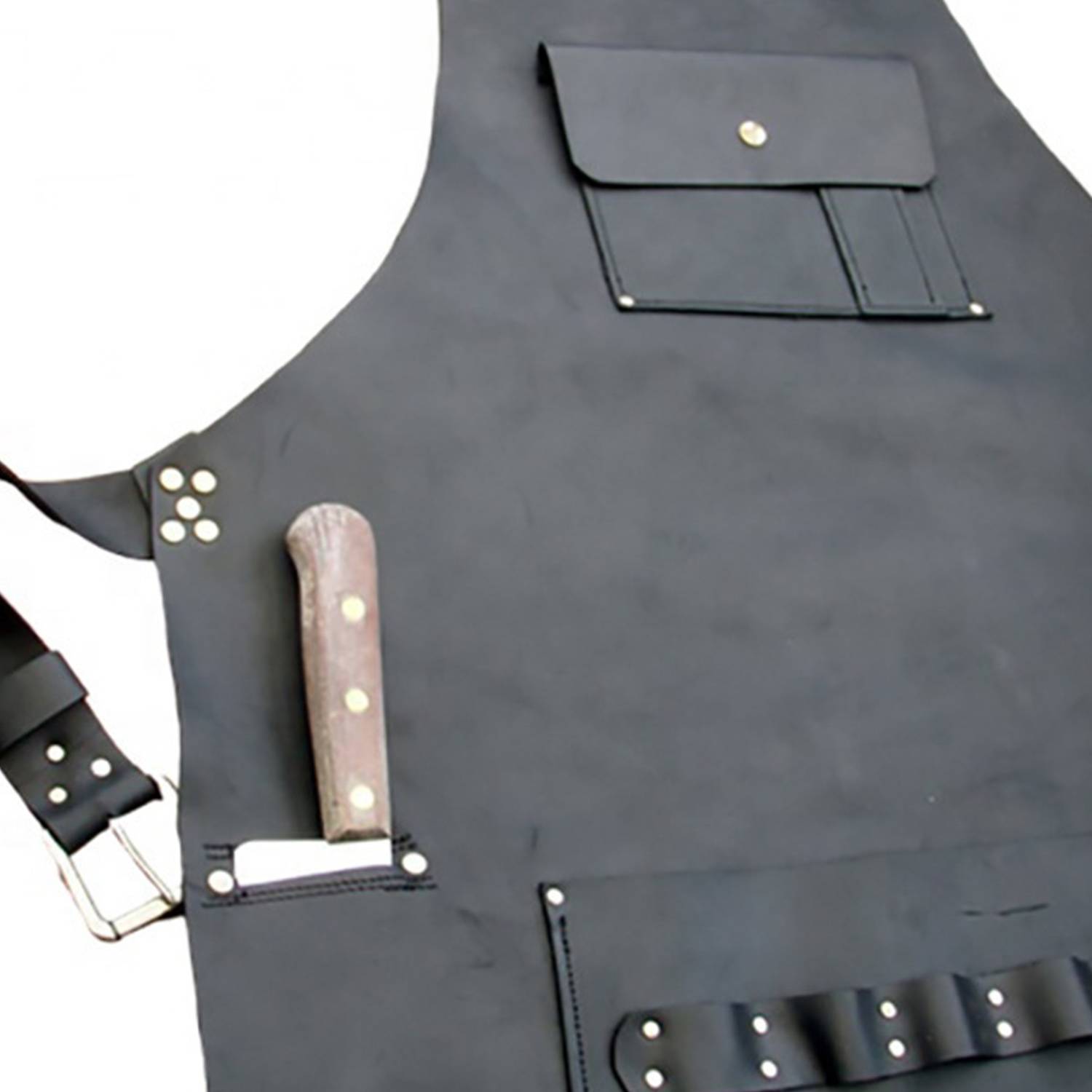 PU Leather Custom Work Apron W/ Tool Pockets 5