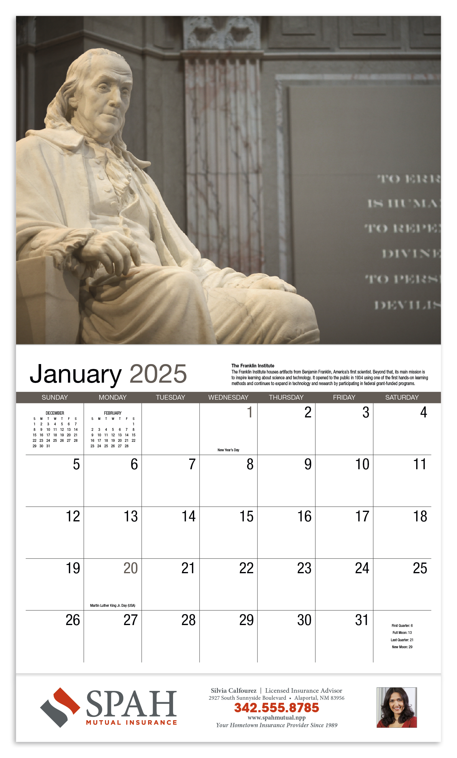 HotLine® Products American History Appointment Calendar - Stapled 7