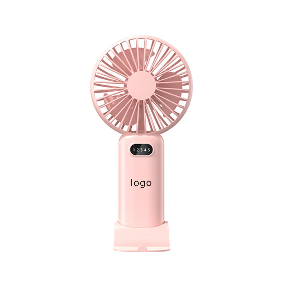 A handheld small fan with 5 wind speeds that can be used as a stand on a desktop 1