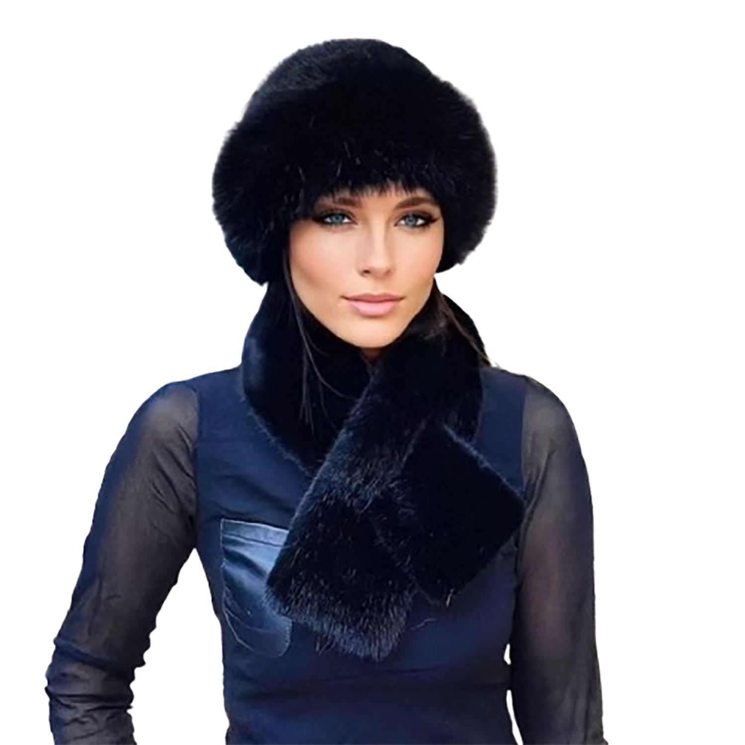 Plush Ear Warmer Hat & Scarf Set 6