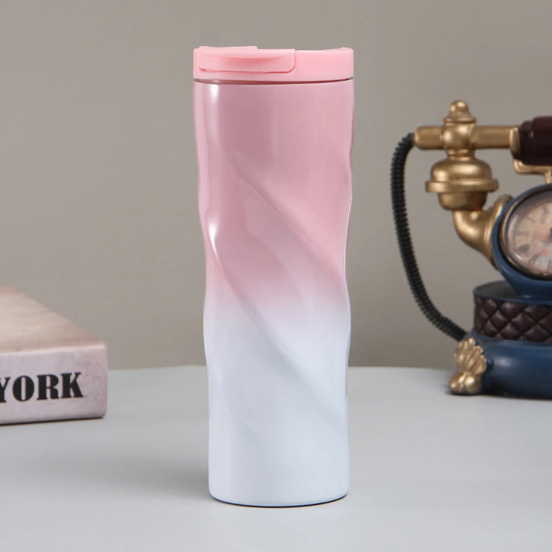 17 Oz. Spiral Gradient Color Stainless Steel Vacuum Cup 15