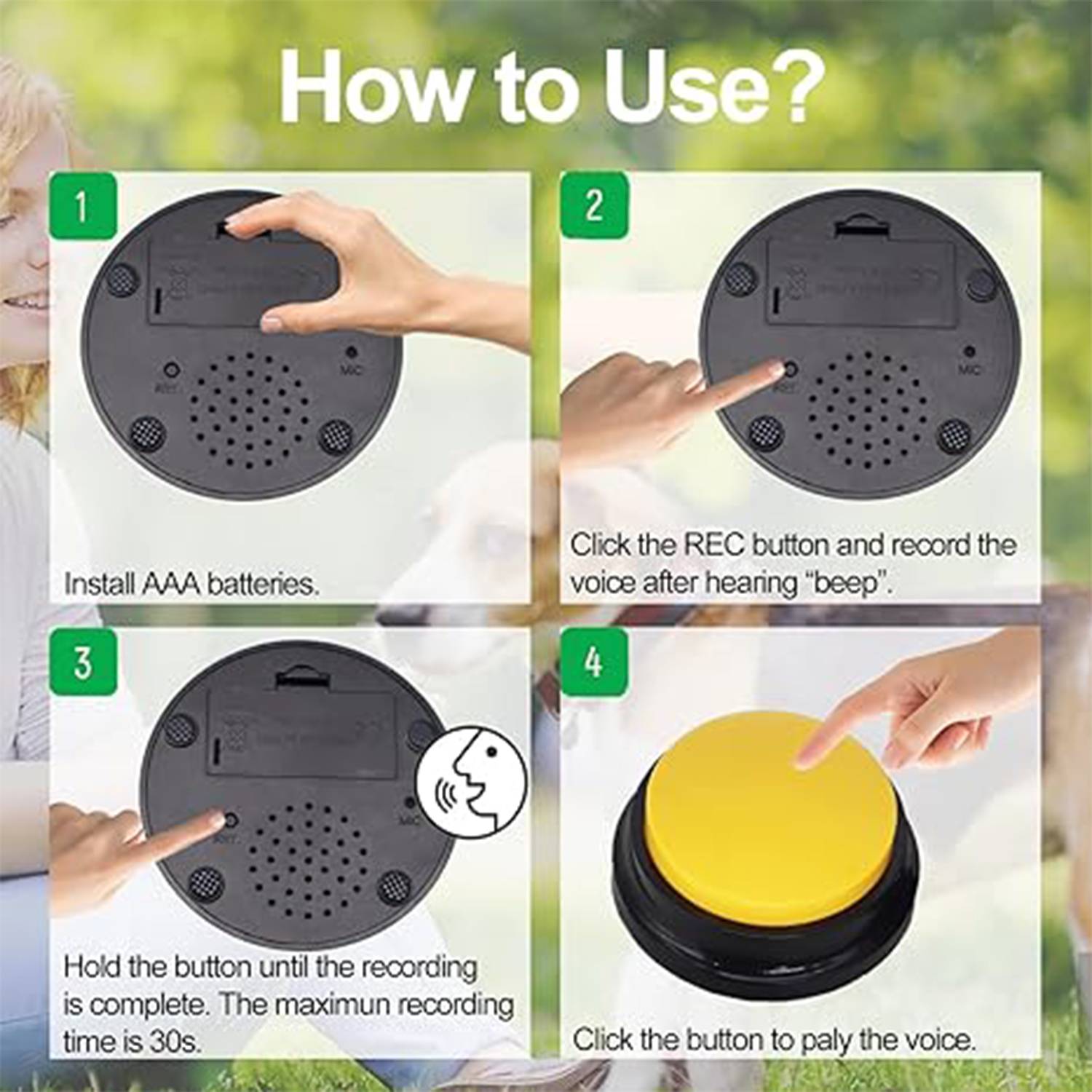 Dog Buttons for Communication Pet Training Toy 4