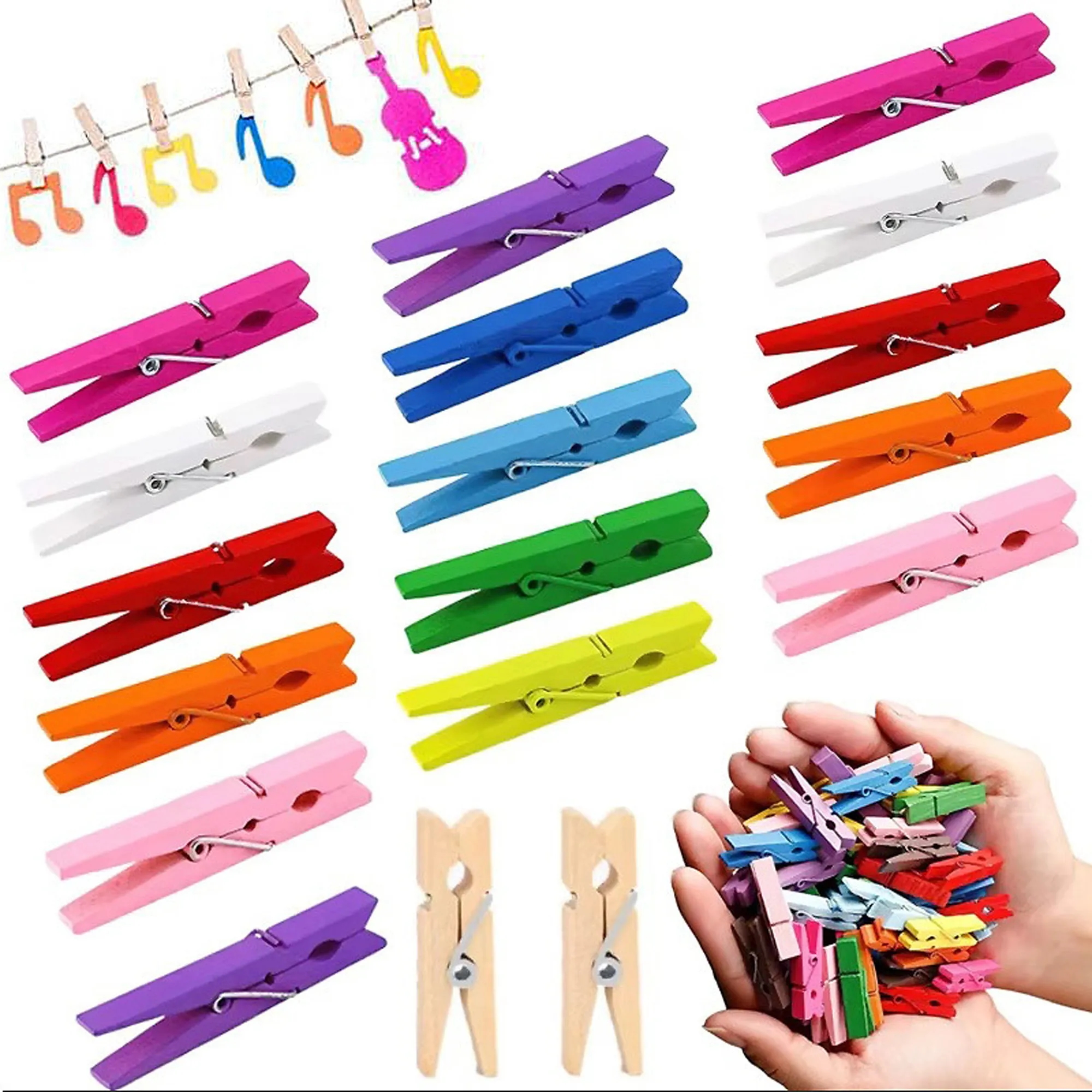 Colored Wooden Small Clips 6