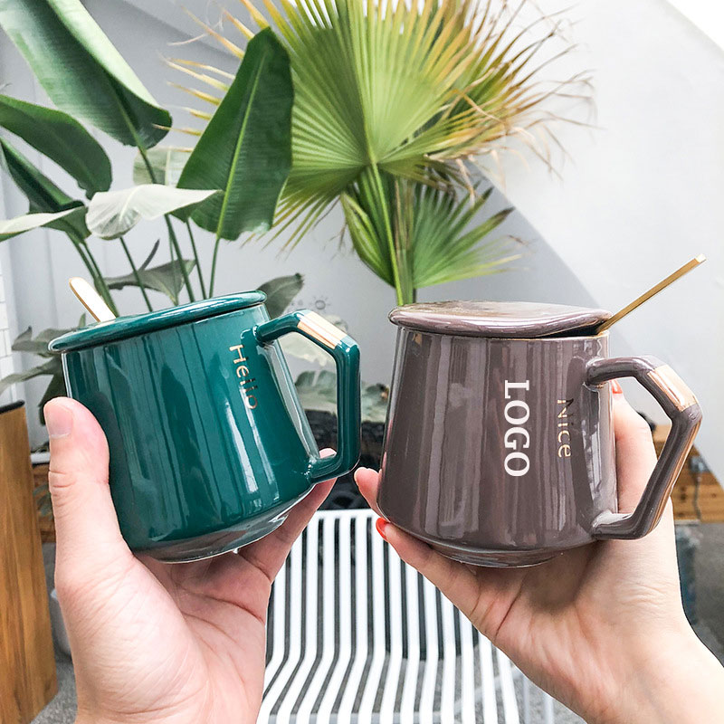 12 Oz. Ceramic Coffee Mugs w/Lid 3