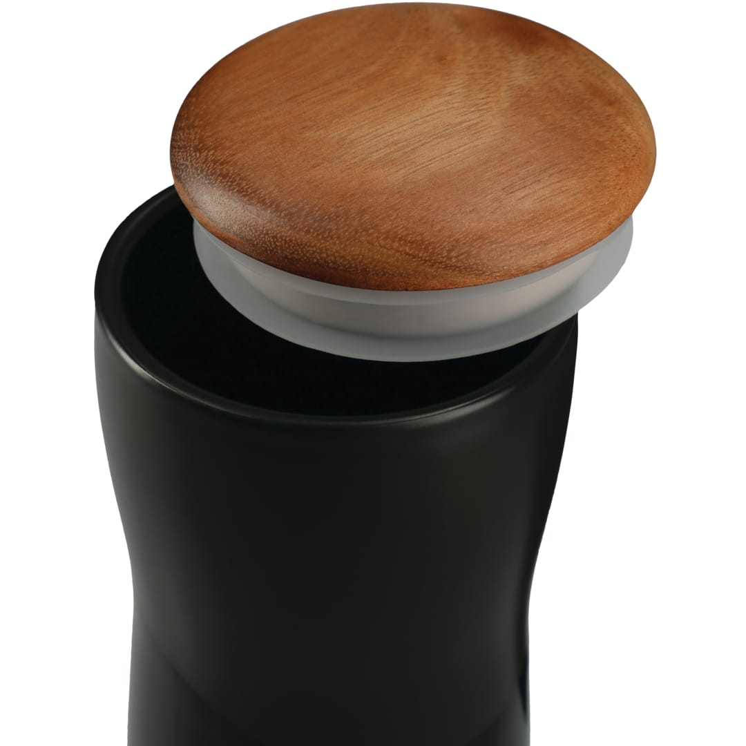 Reno Double Wall Ceramic Tumbler w/Wood Lid 10oz 58