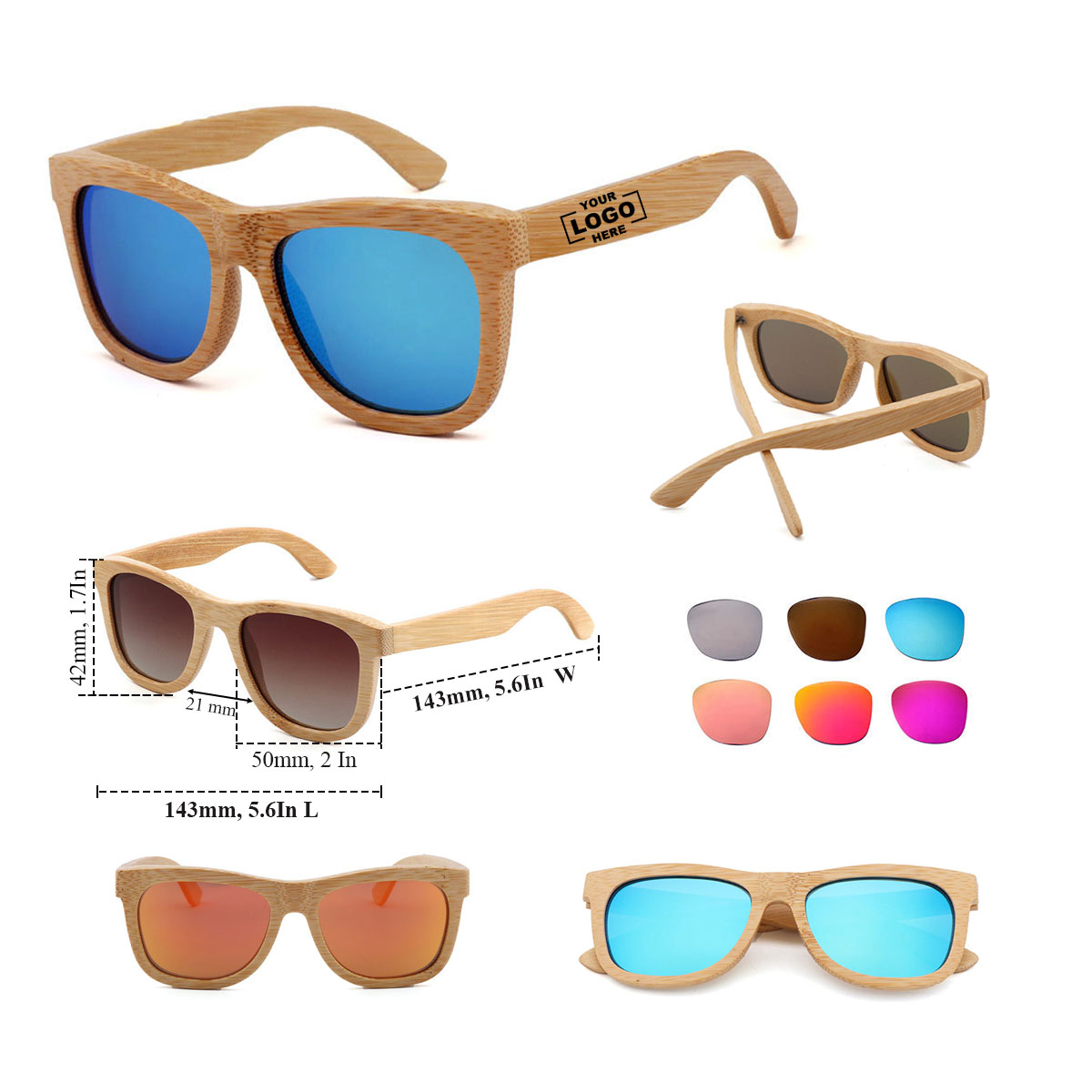 One-Piece Bamboo Sunglasses 6