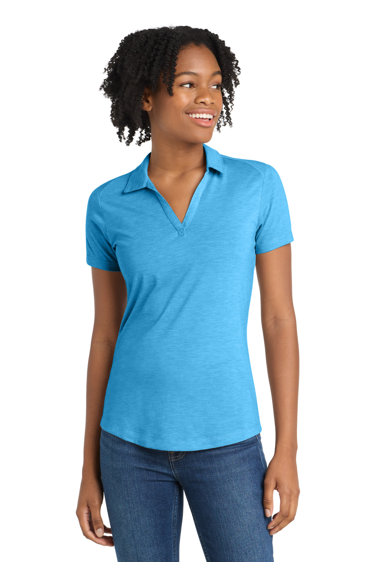 Sport-Tek Women's PosiCharge Tri-Blend Wicking Polo. LST405 13