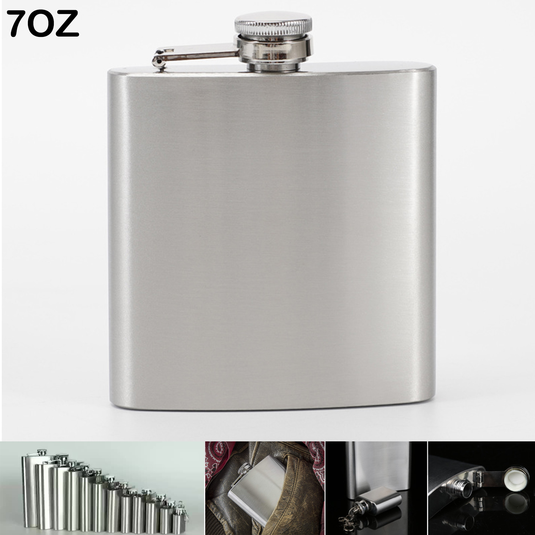 7oz 196ml Stainless Steel Hip Flask 2
