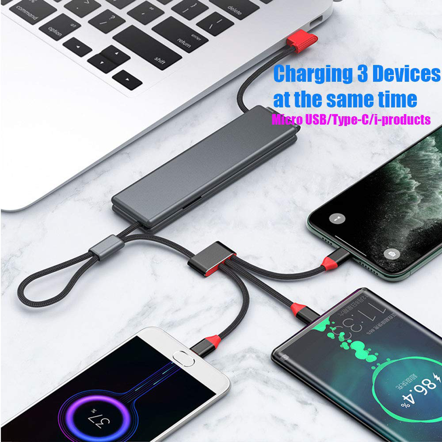 3 In 1 Nylon Multi Fast Charging Cable Magic Box 6