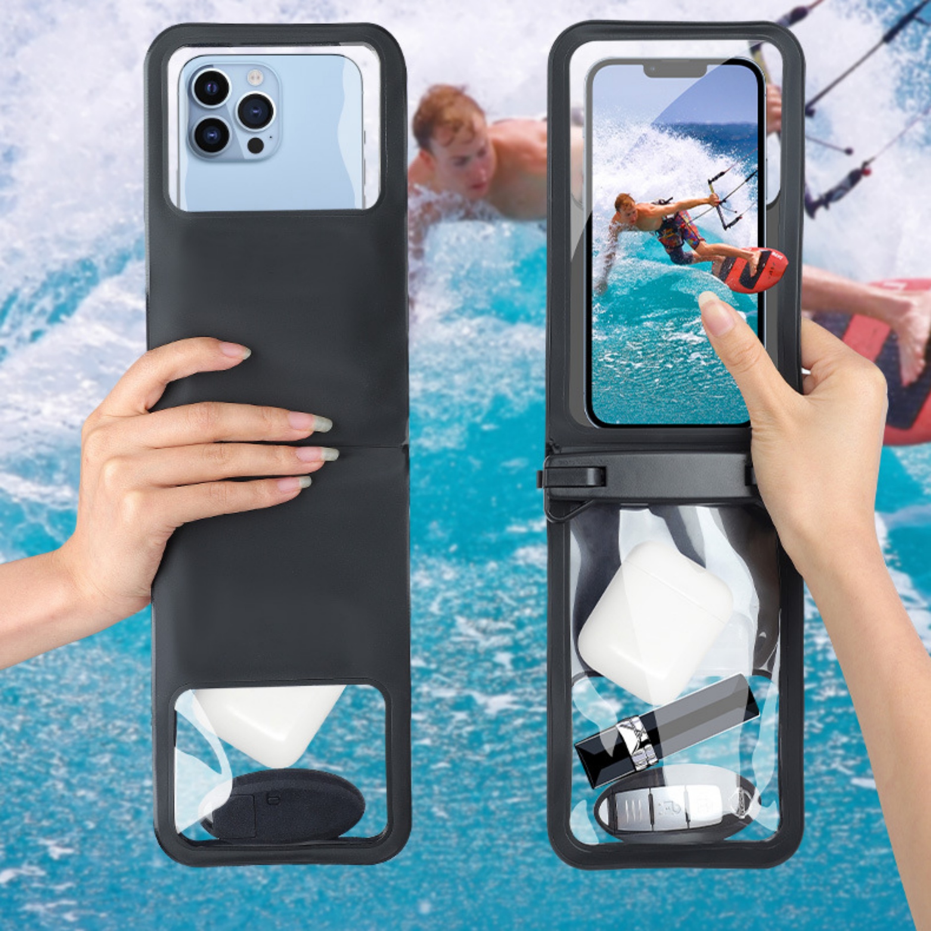 Large Double Space Waterproof Phone Pouch 2