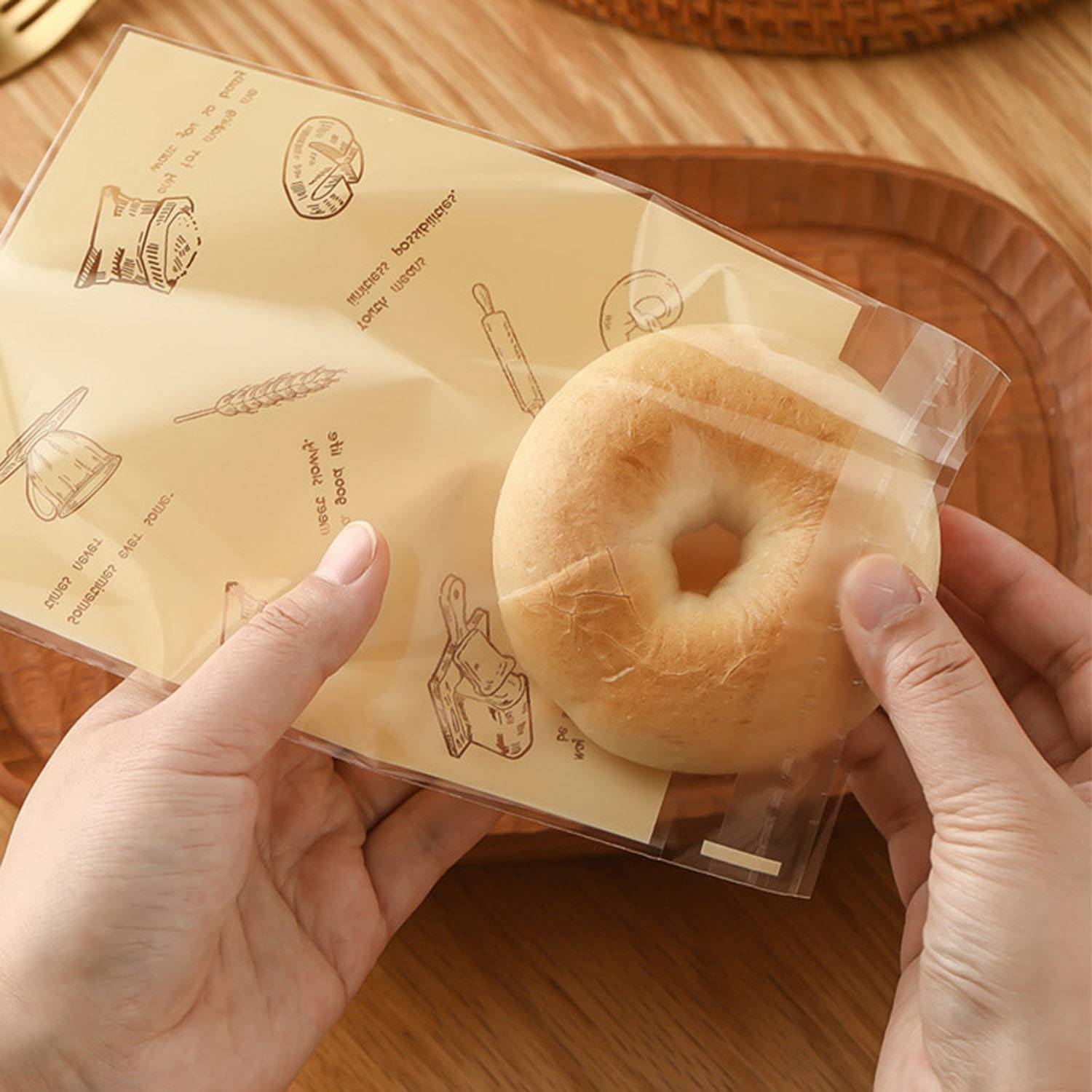 50 Pack Transparent Food-Grade Plastic Bread Packaging Bag 2