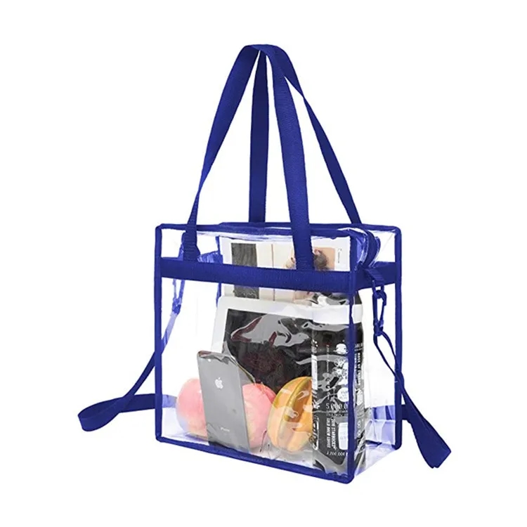 Zipper Closure Clear Tote Bag with Handles Shoulder Strap 7