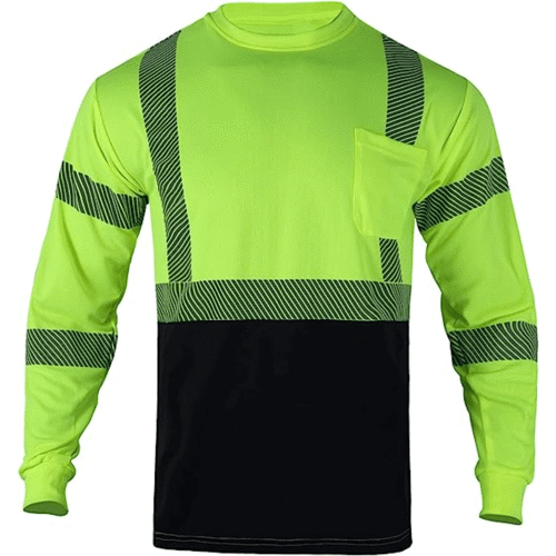 VISIPRO Long Sleeve Reflective Front Colorblock Safety Polo 3