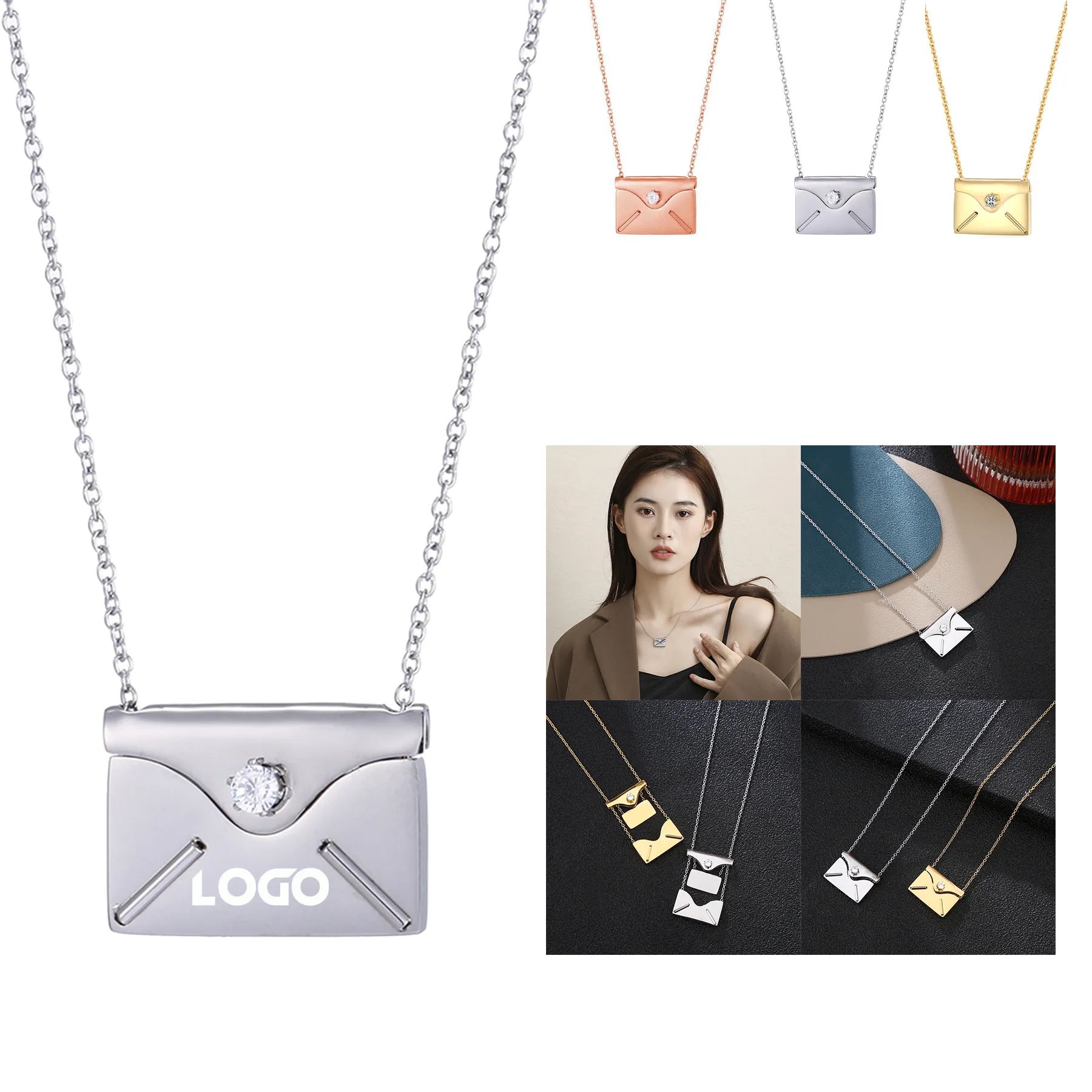 Personalized Envelope Locket Necklace 2