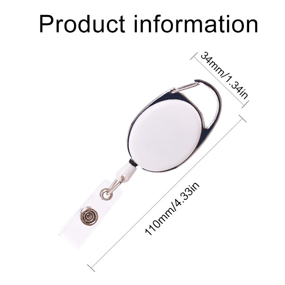 Both Side Flat Transparent Oval Carabiner Badge Reel 1