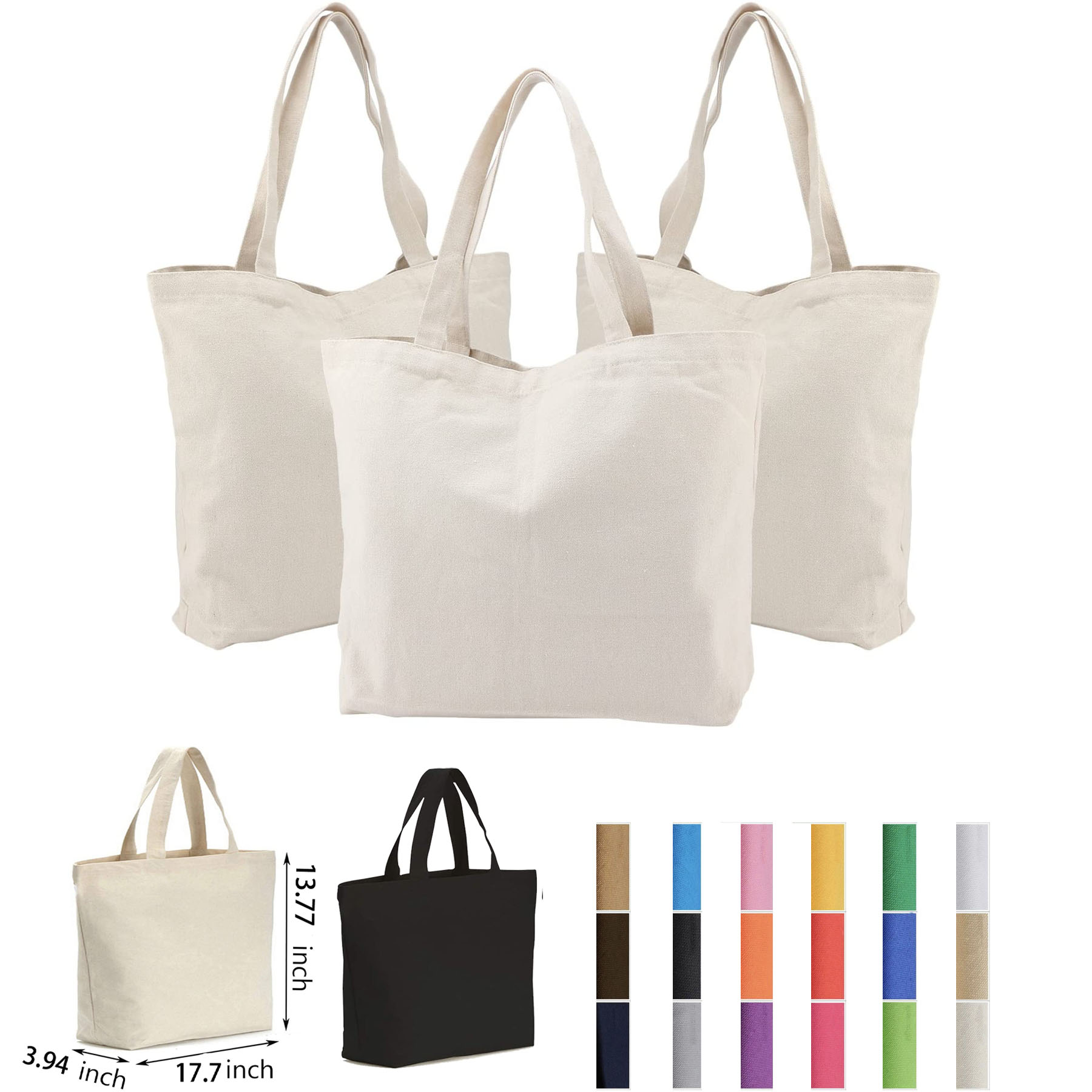 Canvas Tote bag Bottom Gusset, custom tote bag with logo imprint 2
