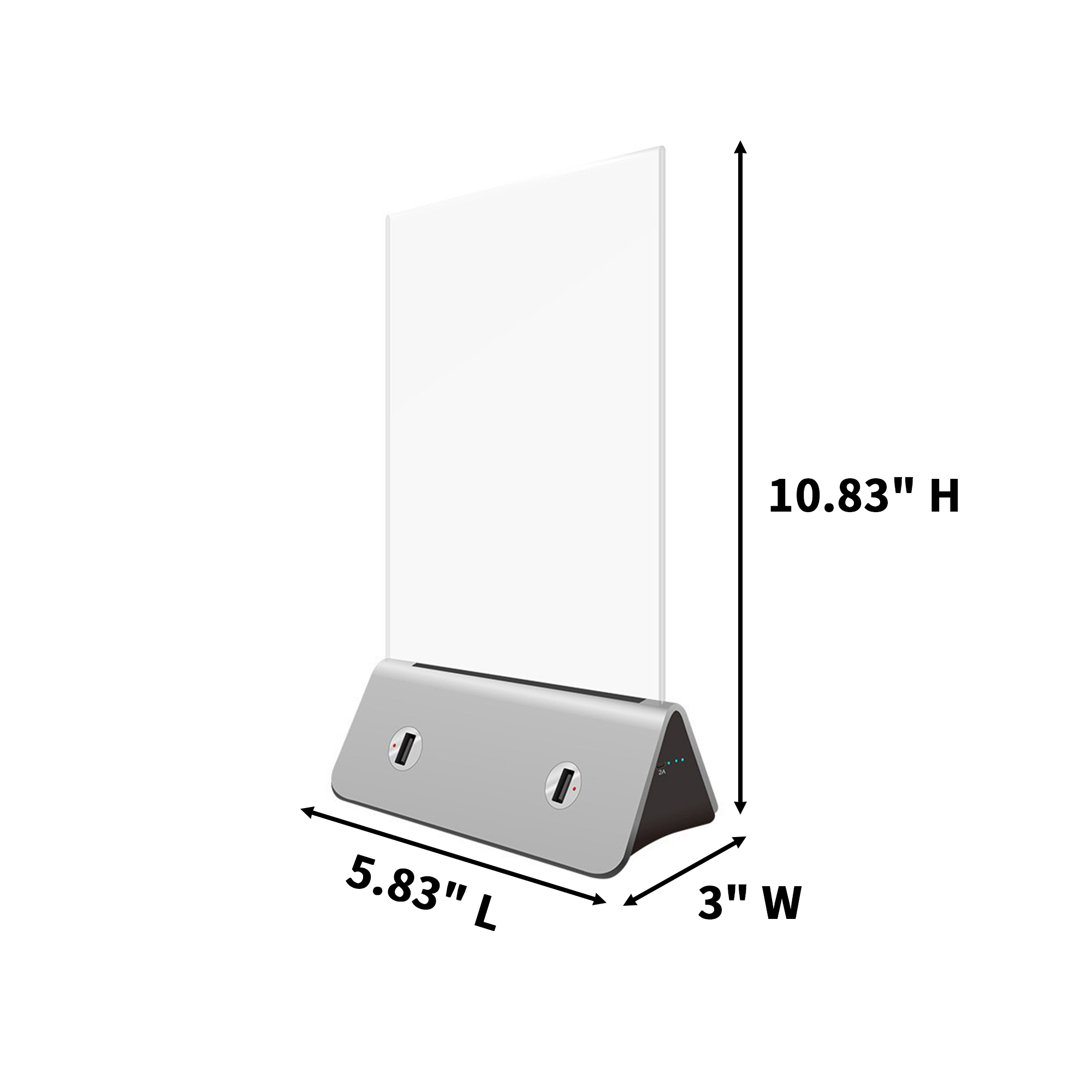 Acrylic Menu Stand With Built In Power Bank Advertising Display 1