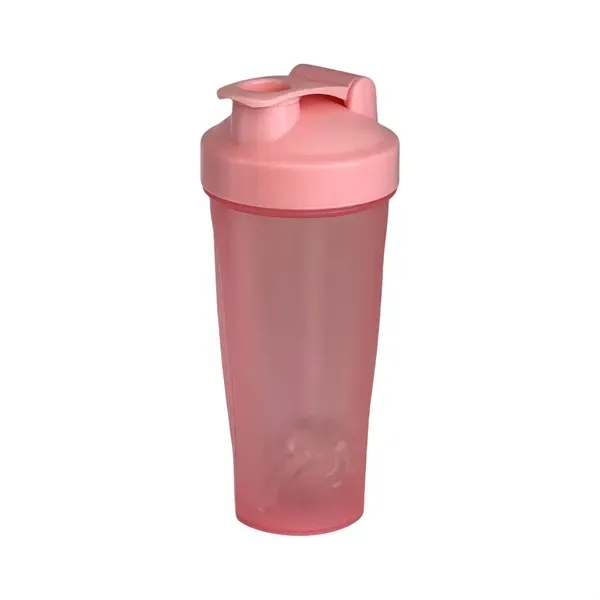Red 20 oz Protein Shaker Bottle with Leakproof Mixing Cup 7