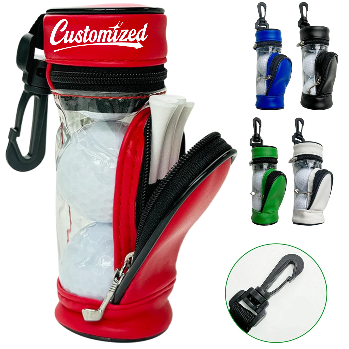 Portable Golf Ball Tee Holder with Clip 6