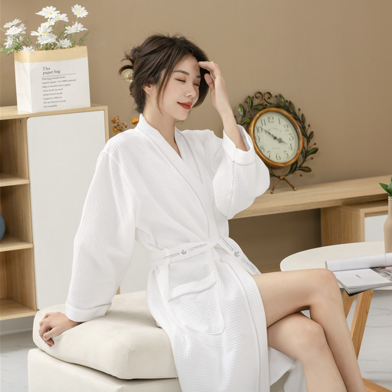 Waffle Knit Lightweight Spa & Bath Robes 8