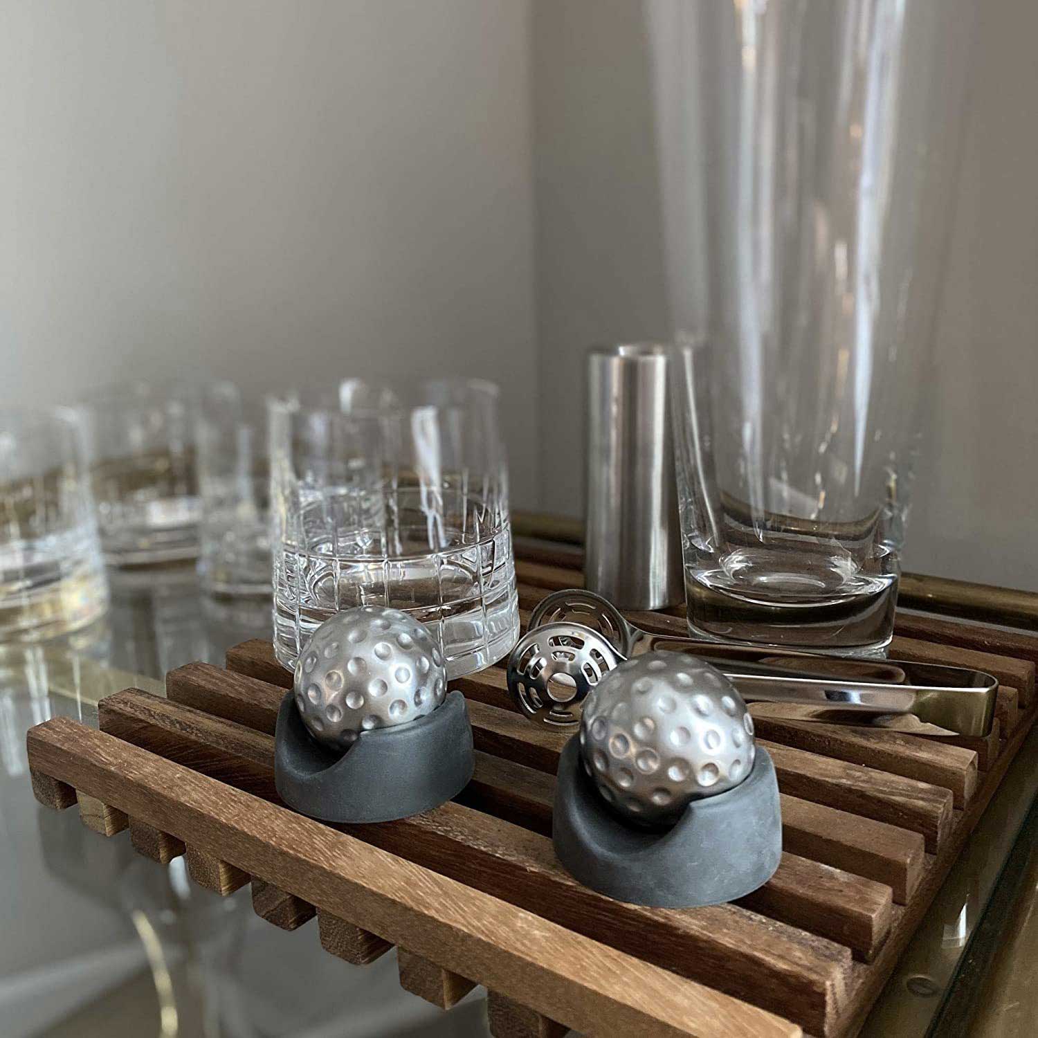 1.65in Steel Ice Balls - Golf Design Whiskey Chillers 5