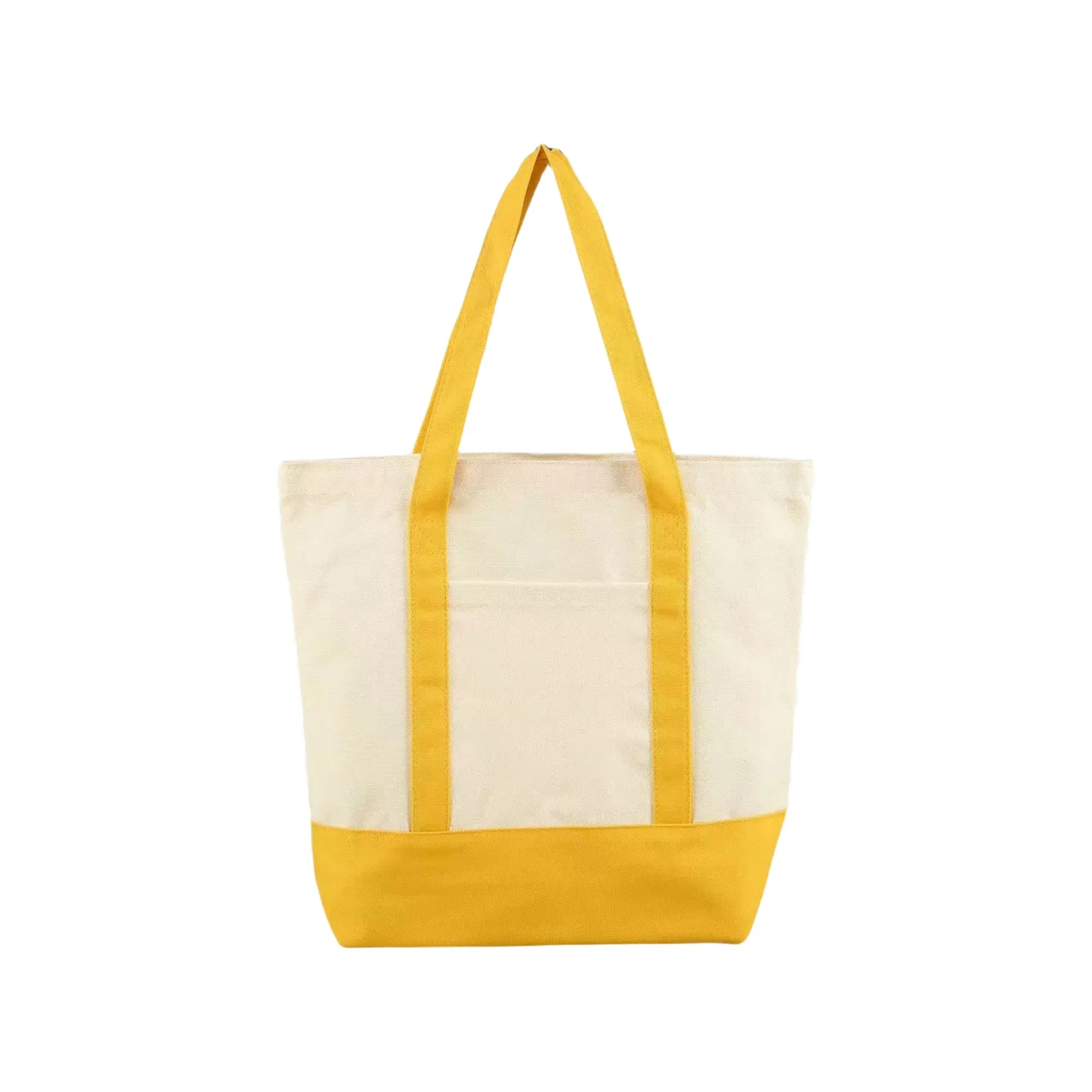 Canvas Tote Bag With An External Pocket, custom tote bag with logo imprint 5