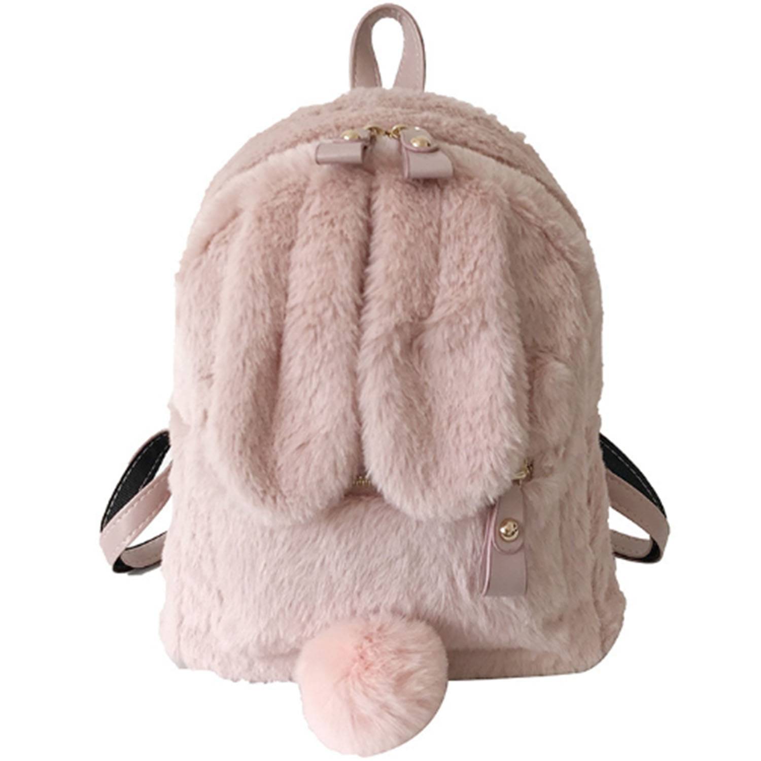 Dacron plush rabbit ear backpack 4