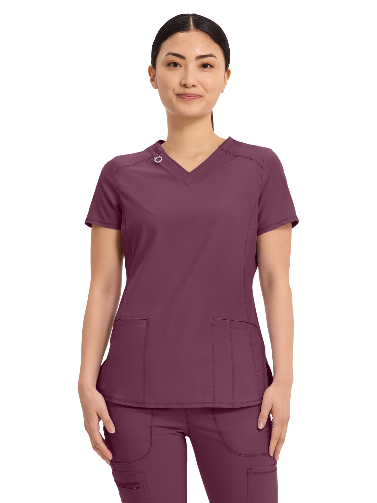 Infinity - Women's 2 Pocket Princess Seams V-Neck Top 55