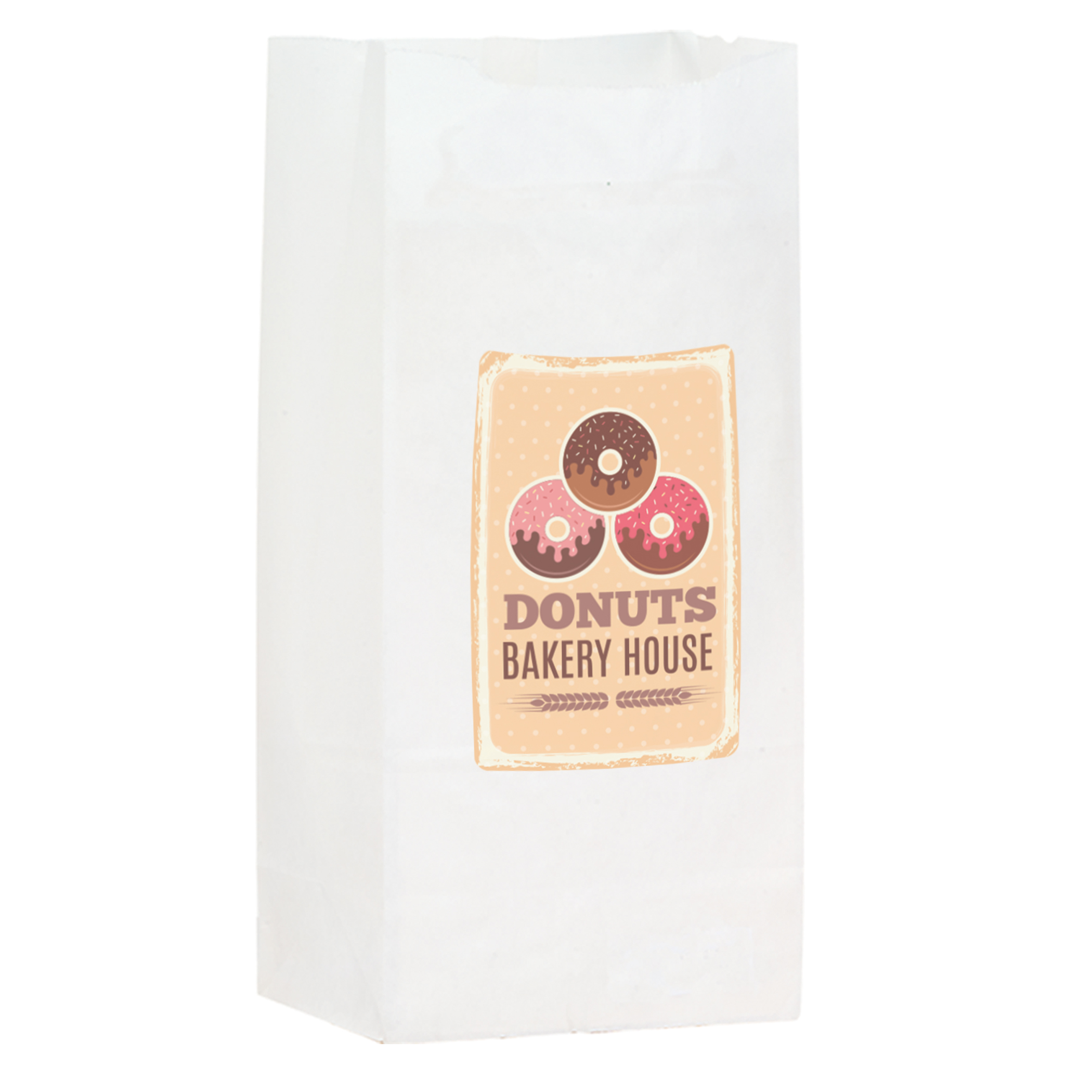 Small Grocery Bag - White Kraft 8# SOS 2