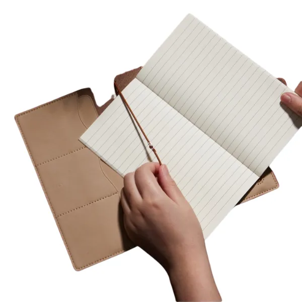 PU Leather A6 Zipper Notebook with Card Slots Dual 7