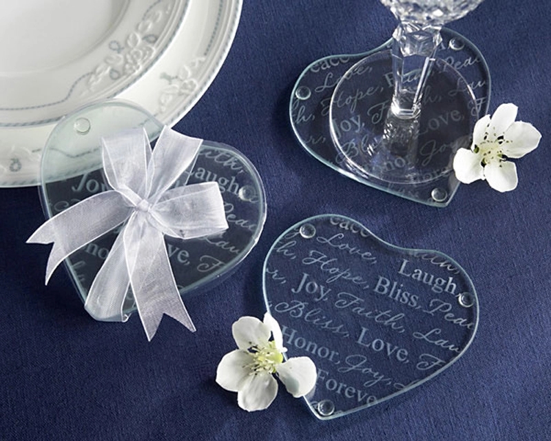 Heart Shaped Glass Coaster Favors 4