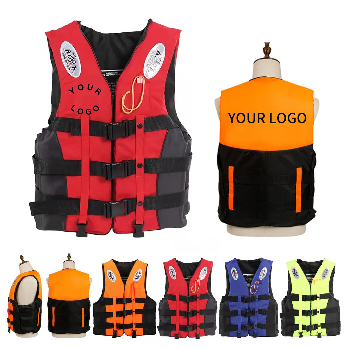 Waterproof Oxford Safety Life Jacket with Adjustable Straps 6