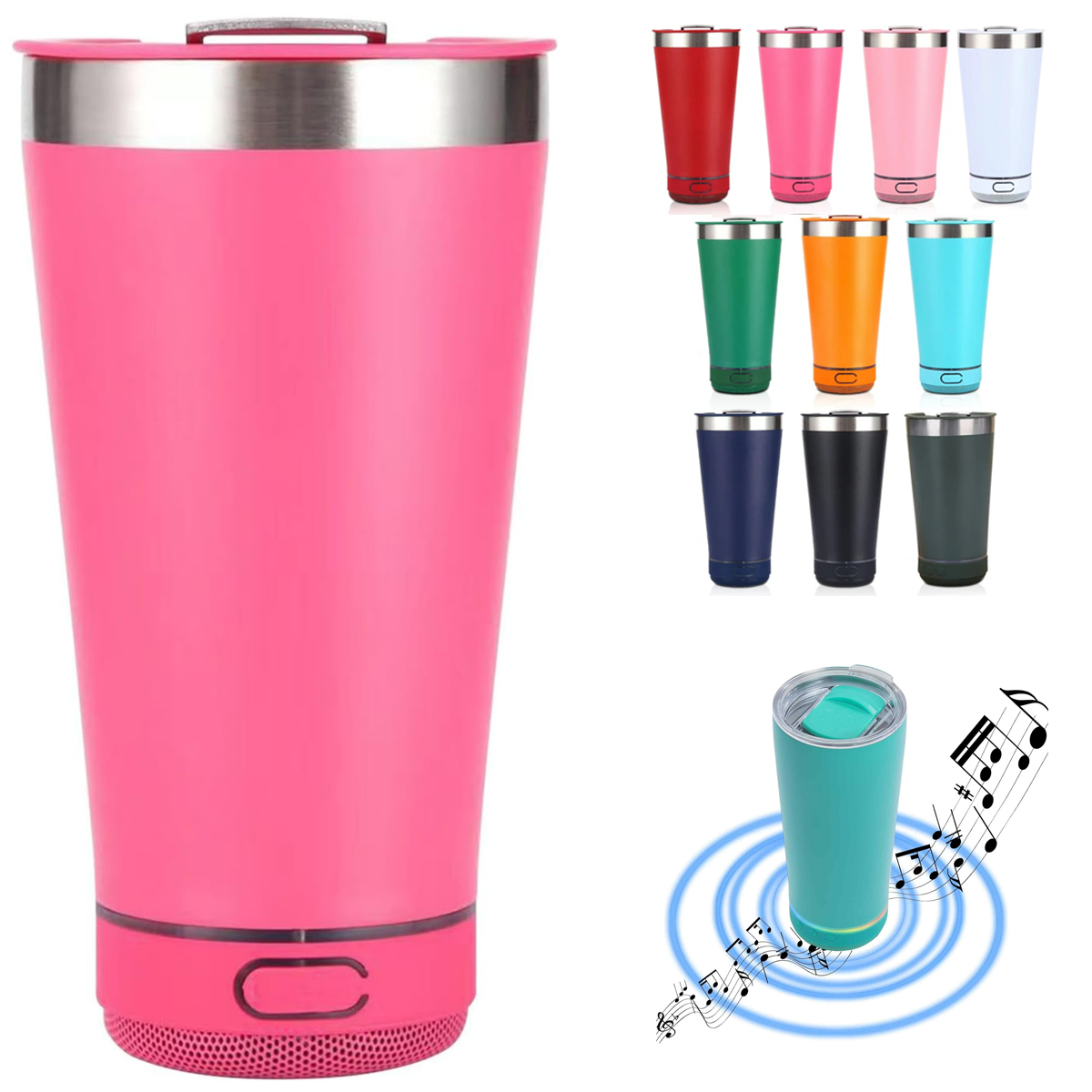 16Oz Insulated Tumbler with Integrated Wireless Speaker 7