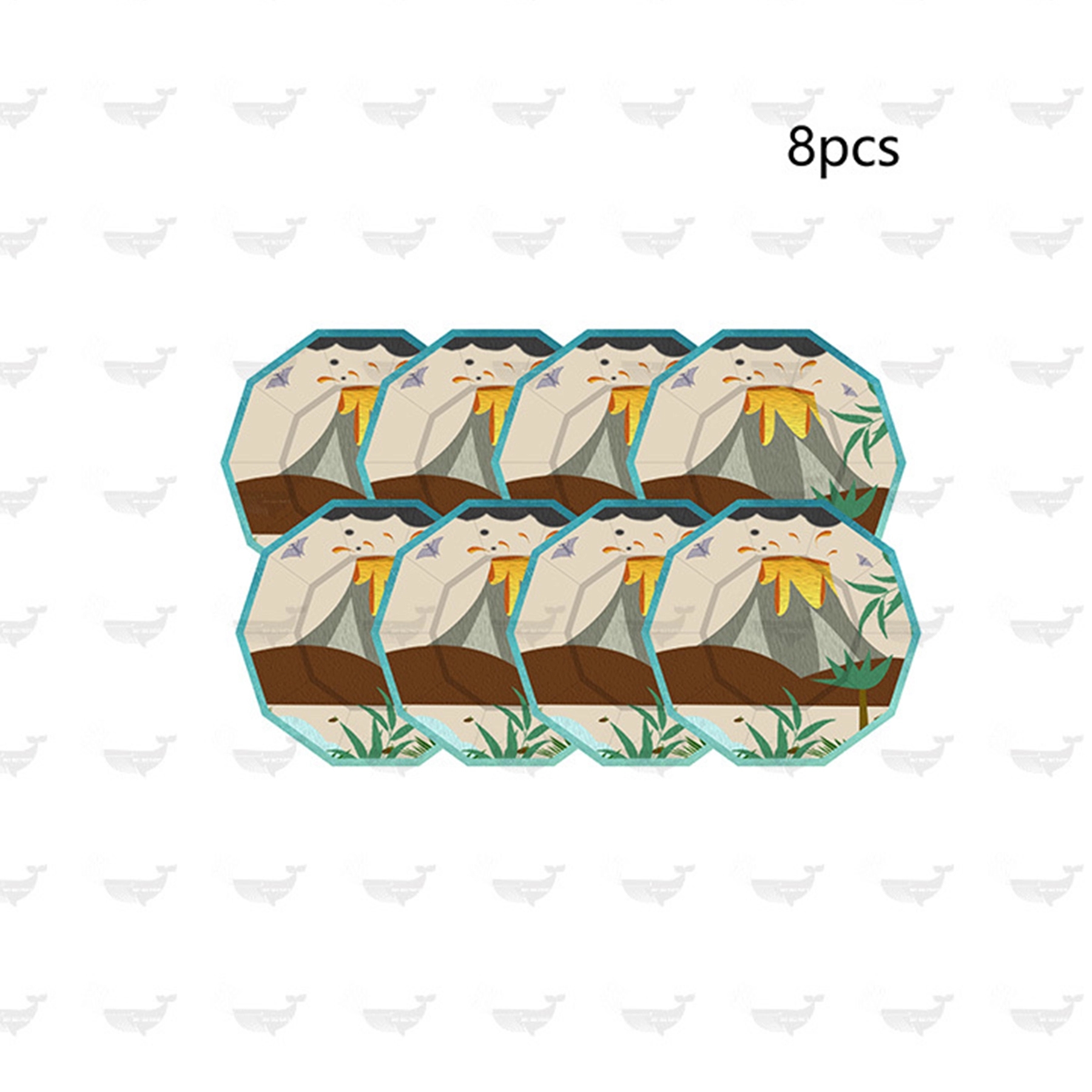 Dinosaur Party Supplies Set Serves 8 - Blue Paper Plates 13