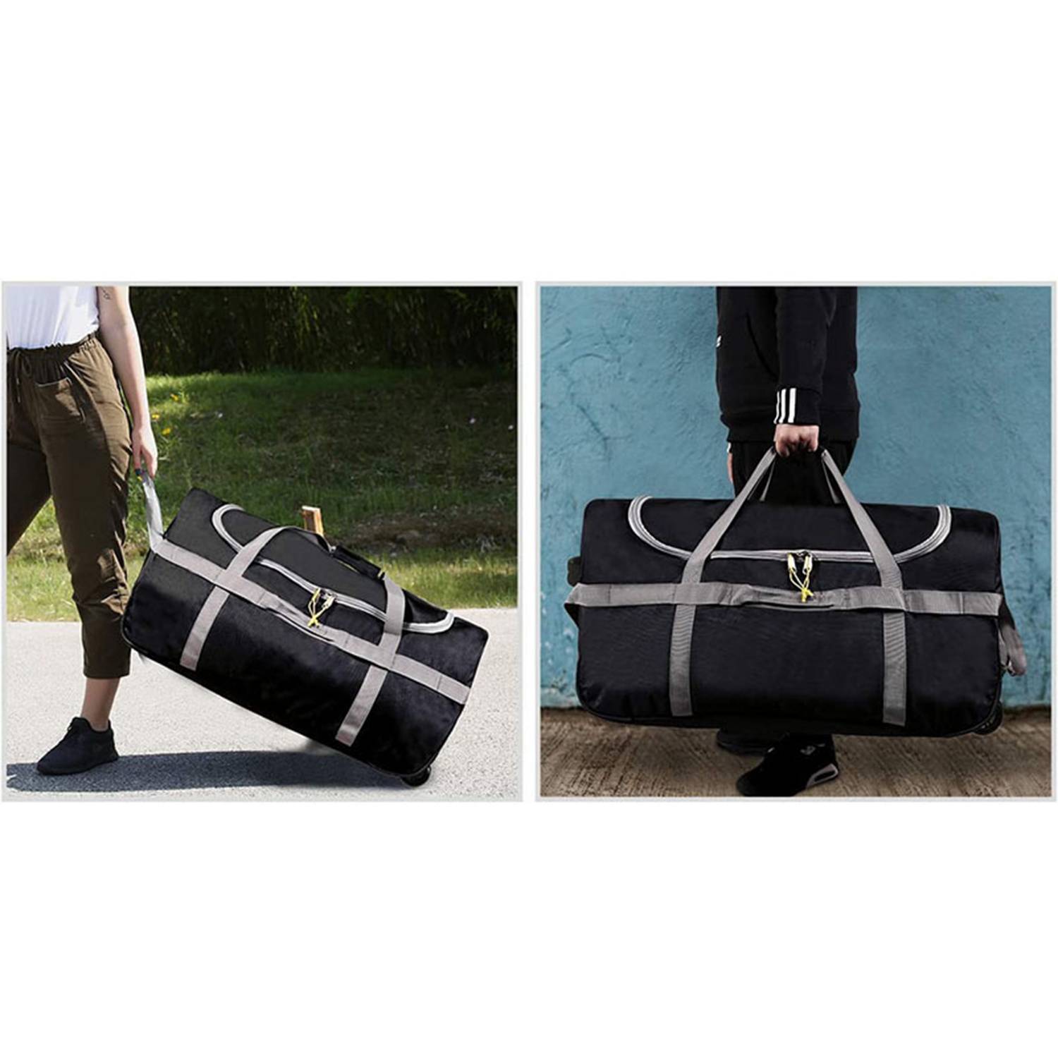 120L Foldable Large Capacity Duffle Bag w/ Wheels 5