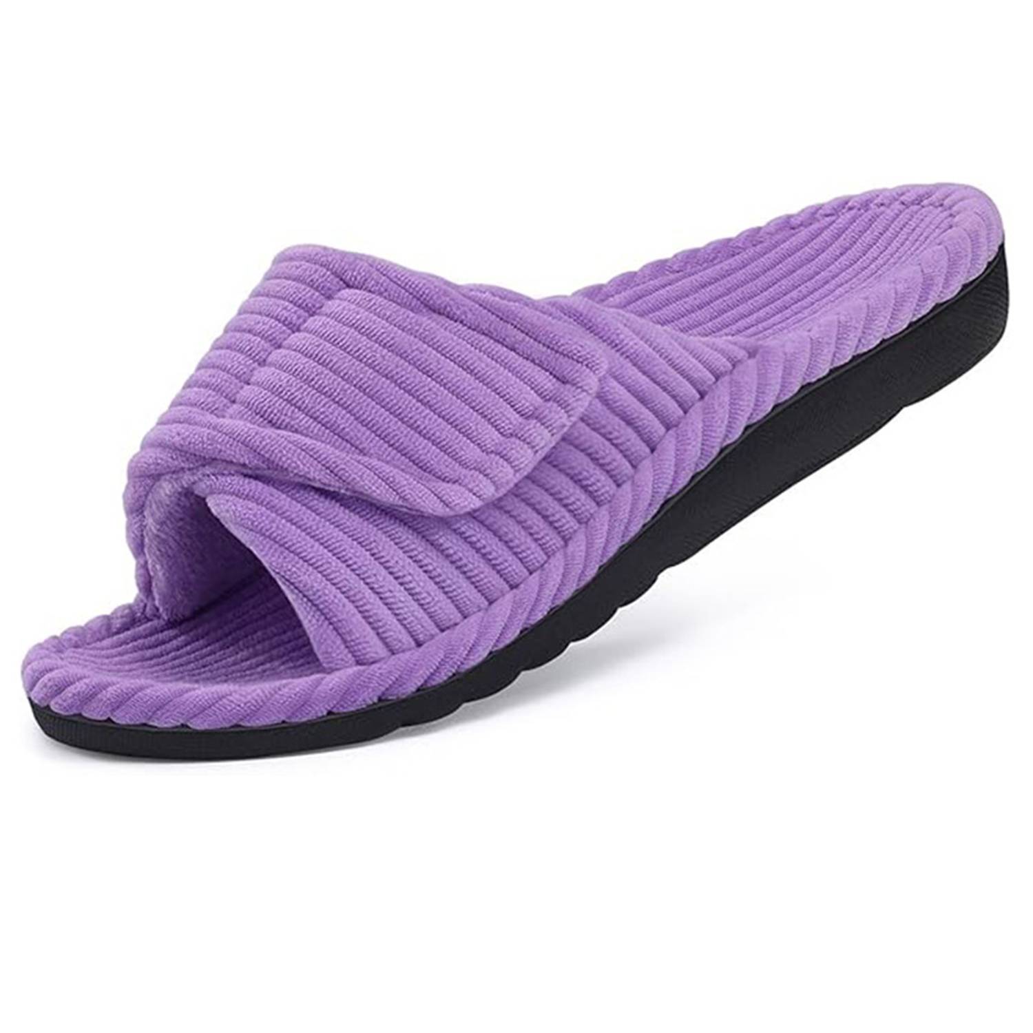 Corduroy Adjustable Strap House Slippers w/ Arch Support 11