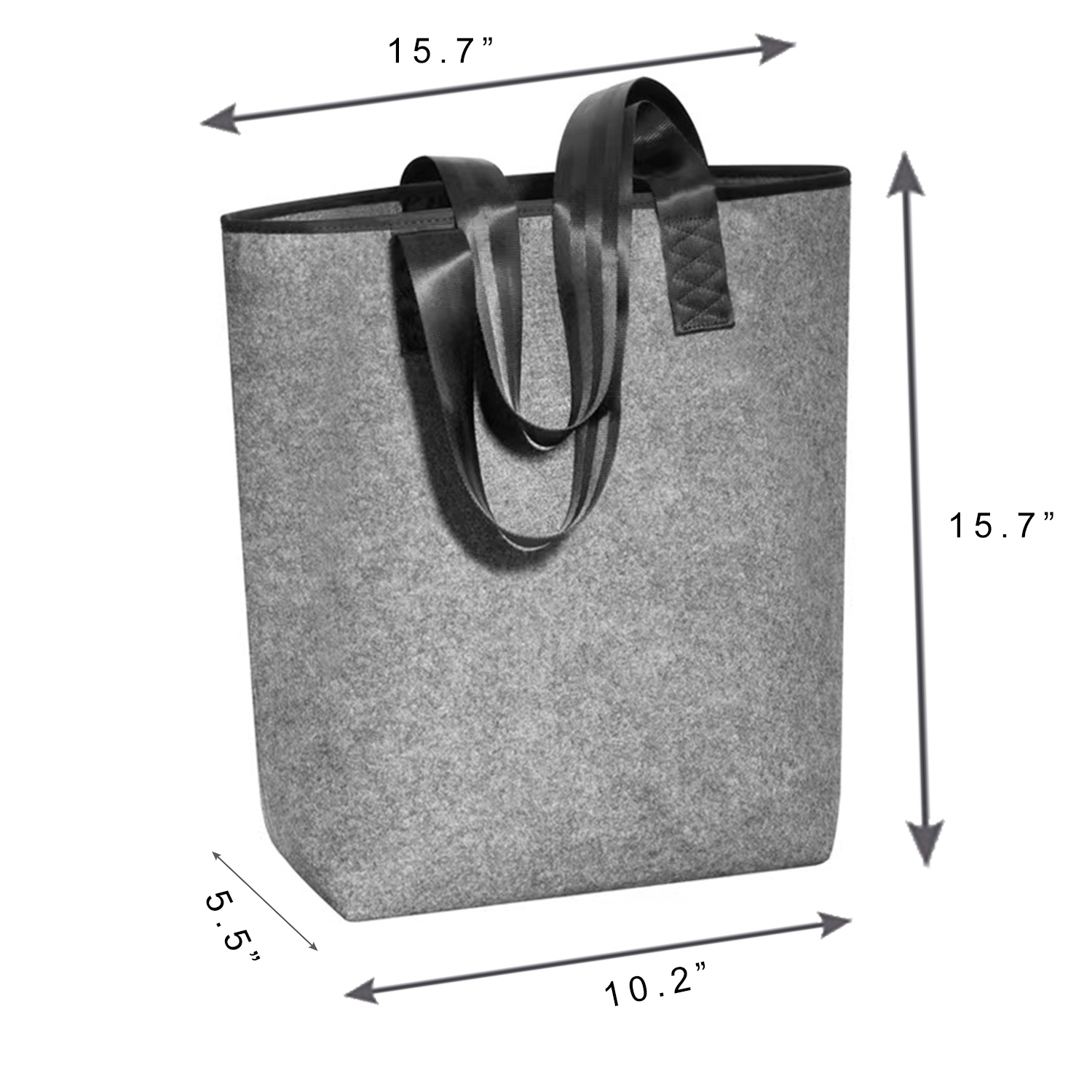 Fashionable Recycled Felt Tote, custom tote bag with logo imprint 5