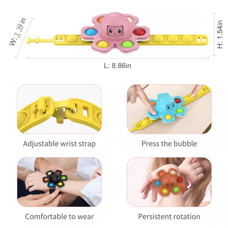 Octopus Pop Fidget Spinners w /Bubble Bracelet 21