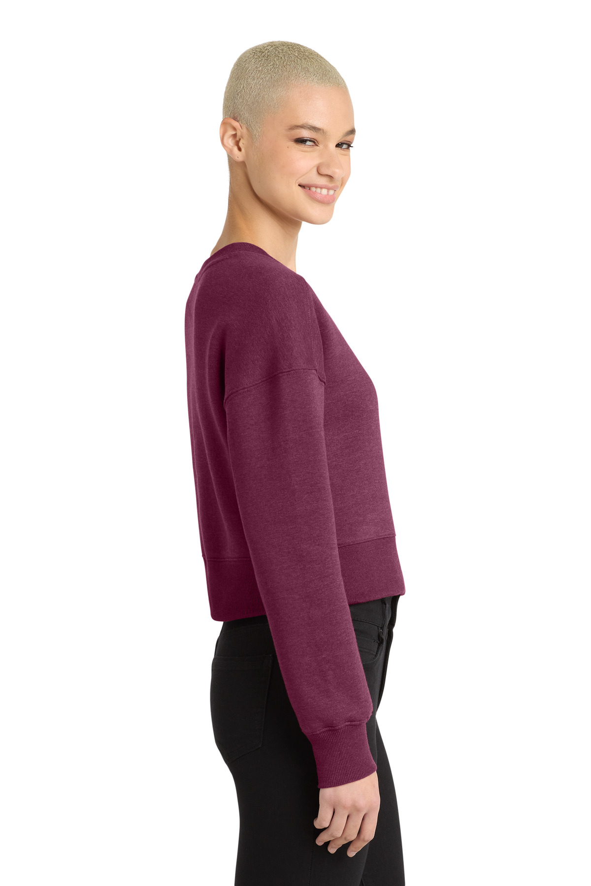 District Women's Perfect Weight Fleece Cropped Crew DT1105 43