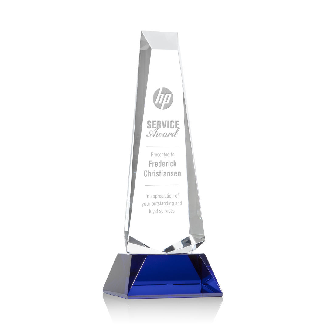 Rustern Obelisk Award on Base - Blue 4