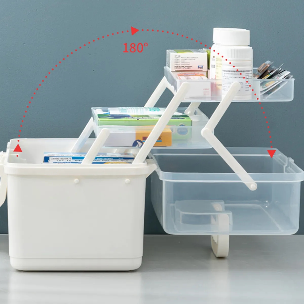 Three-layer Storage Organizer Medicine Box With Handle 4